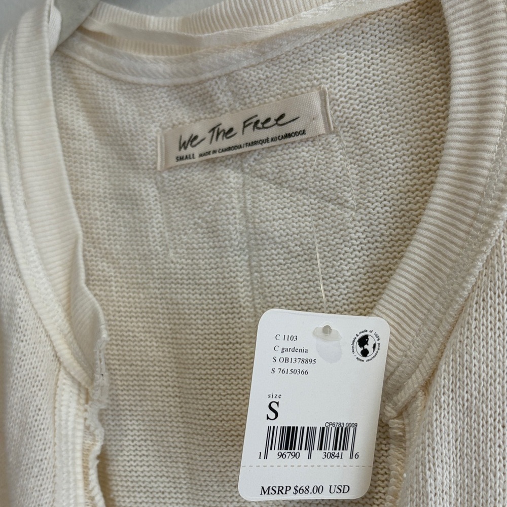 We The Free Cream Wrap V-Neck Sweater - Picture 2 of 4
